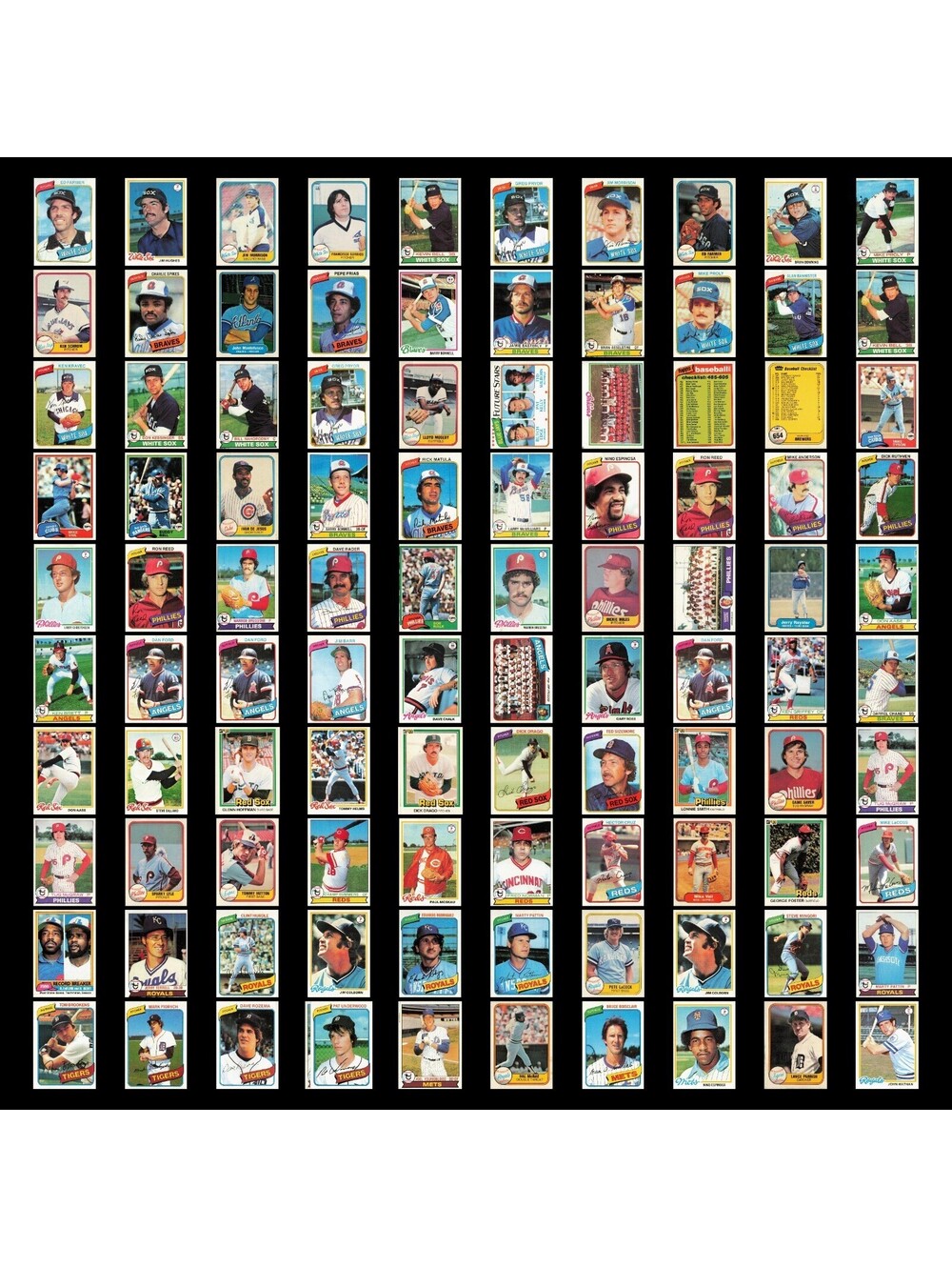 100+ Vintage 1970s-80s Baseball Card Lot MLB Topps Fleer